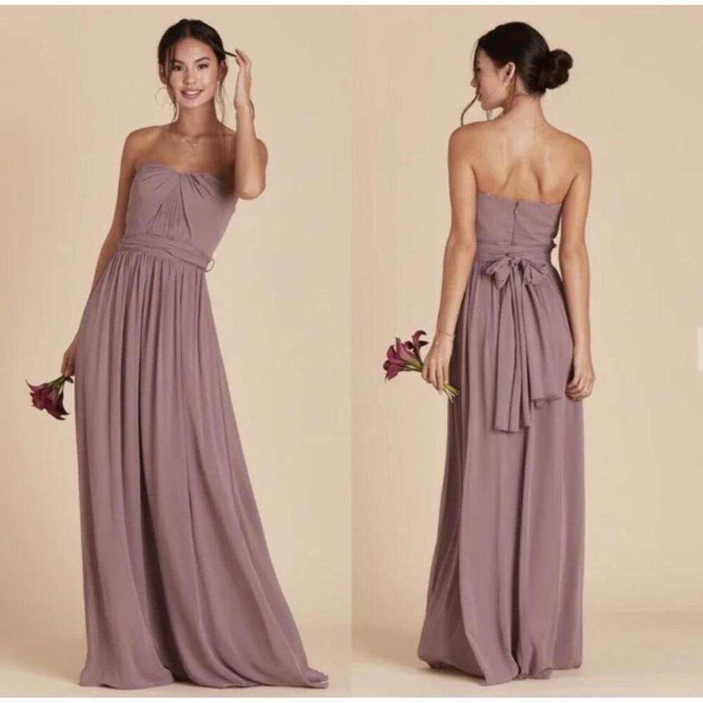 BIRDY GREY dark mauve grace convertible maxi bridesmaid dress sz M